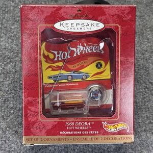 Hallmark Keepsake Ornament 1968 Deora Hot Wheels Metallic Red Dated 2000